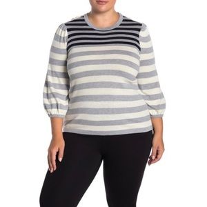 NWT CeCe Striped Colroblock Sweater